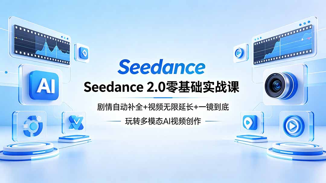 Seedance 2.0零基础实战课：剧情自动补全+视频无限延长+一镜到底：玩转多模态AI视频创作-智点网