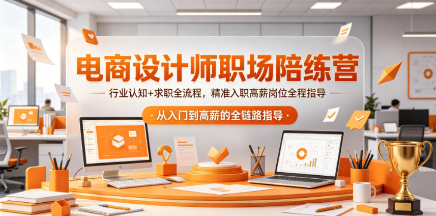 电商设计师职场陪练营，行业认知+求职全流程，精准入职高薪岗位全程指导-智点网