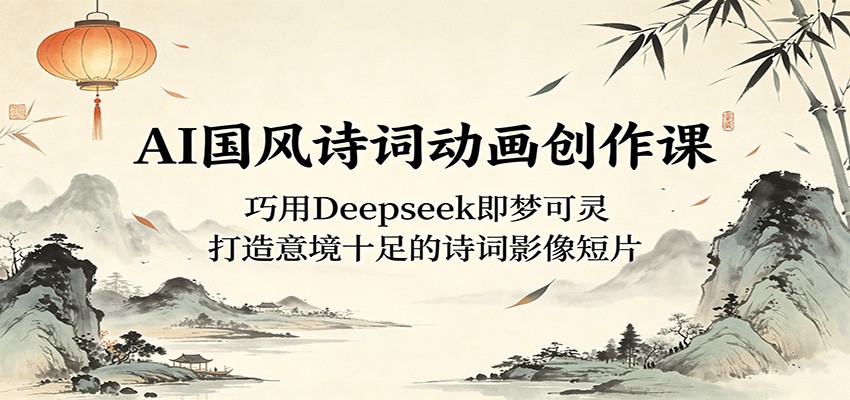 AI国风诗词动画创作课：巧用Deepseek即梦可灵，打造意境十足的诗词影像短片-智点网