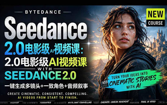 字节跳动的Seedance 2.0 AI电影视频生成制作教程，一键生成多镜头+一致角色+音频叙事-中英字幕-智点网