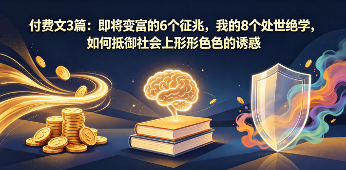 付费文3篇：即将变富的6个征兆，我的8个处世绝学，如何抵御社会上形形色色的诱惑-智点网