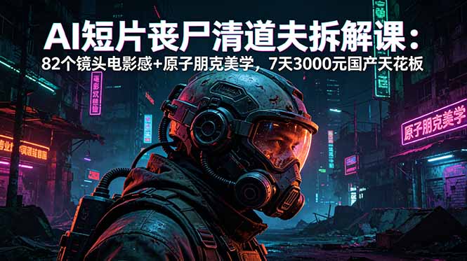AI短片《丧尸清道夫》拆解课：82个镜头电影感+原子朋克美学，7天3000元国产天花板-智点网