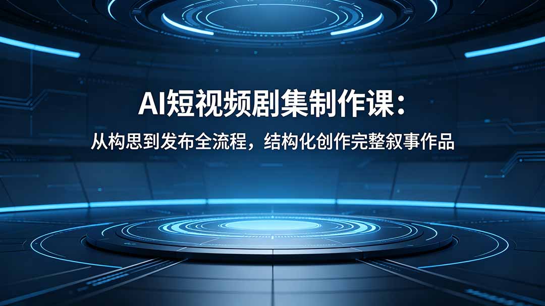 AI短视频剧集制作课：从构思到发布全流程，结构化创作完整叙事作品-智点网