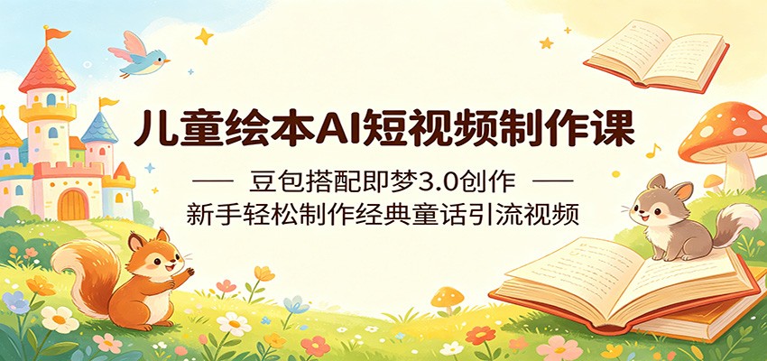 儿童绘本AI短视频制作课：豆包搭配即梦3.0创作，新手轻松制作经典童话引流视频-智点网