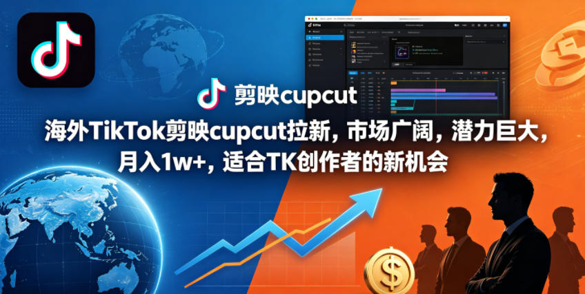 海外TikTok剪映cupcut拉新，市场广阔，潜力巨大，月入1w+，适合TK创作者的新机会-智点网