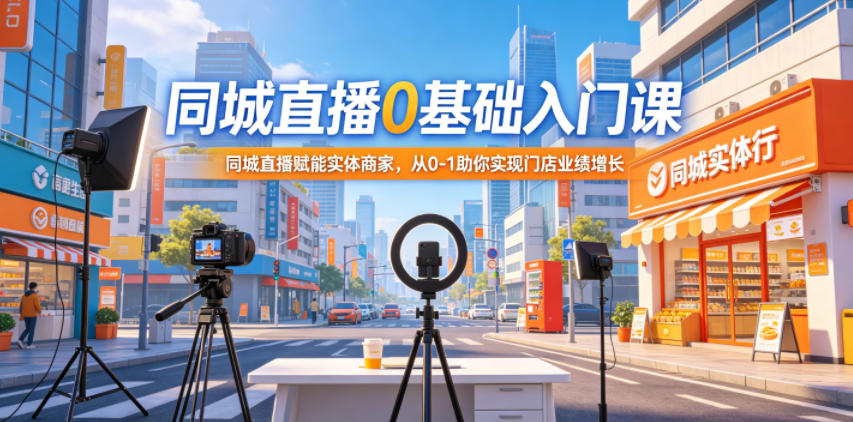 同城直播0基础入门课，同城直播赋能实体商家，从0-1助你实现门店业绩增长-智点网