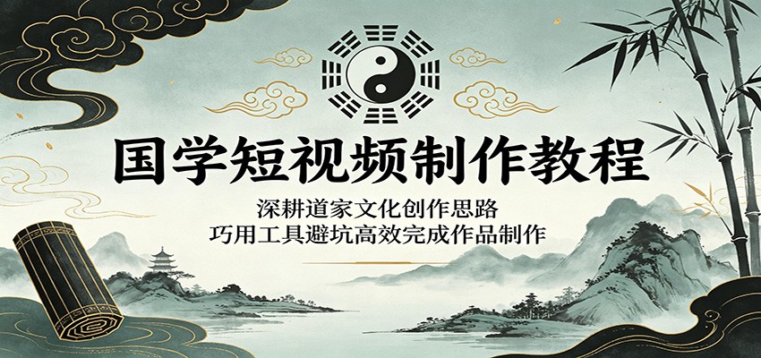 国学短视频制作教程：深耕道家文化创作思路，巧用工具避坑高效完成作品制作-智点网