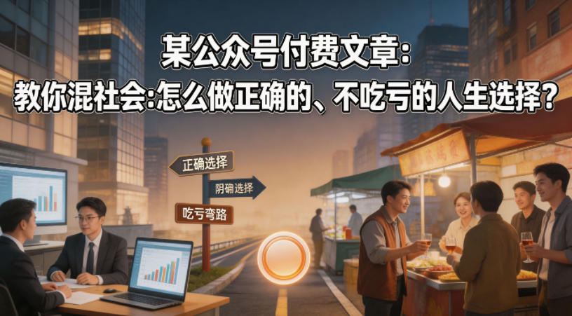 某公众号付费文章：教你混社会：怎么做正确的、不吃亏的人生选择？-智点网