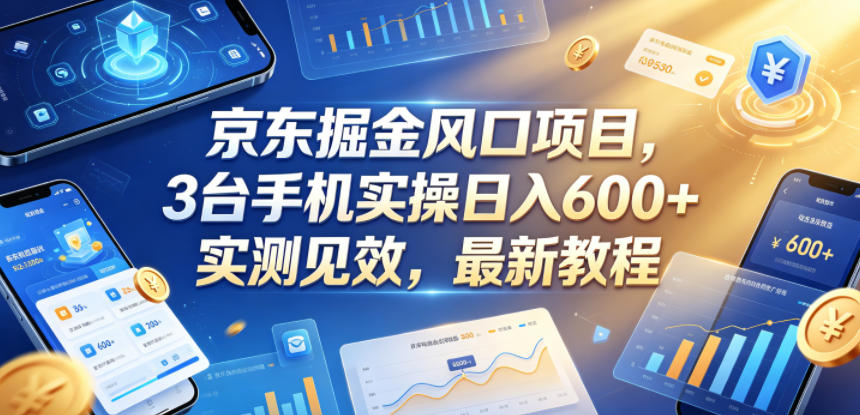 京东掘金风口项目，3台手机实操日入600+，实测见效，最新教程【揭秘】-智点网