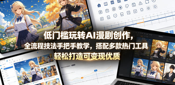 低门槛玩转AI漫剧创作，全流程技法手把手教学，搭配多款热门工具，轻松打造可变现优质作品-智点网