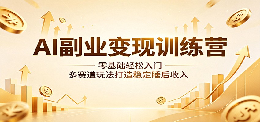 AI副业变现训练营：零基础轻松入门，多赛道玩法打造稳定睡后收入-智点网
