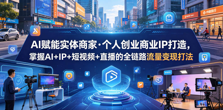 AI赋能实体商家·个人创业商业IP打造，掌握AI+IP+短视频+直播的全链路流量变现打法-智点网
