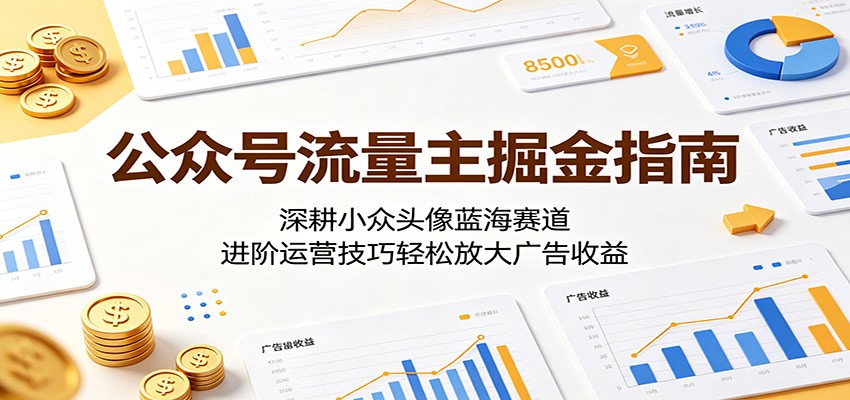 公众号流量主掘金指南：深耕小众头像蓝海赛道，进阶运营技巧轻松放大广告收益-智点网