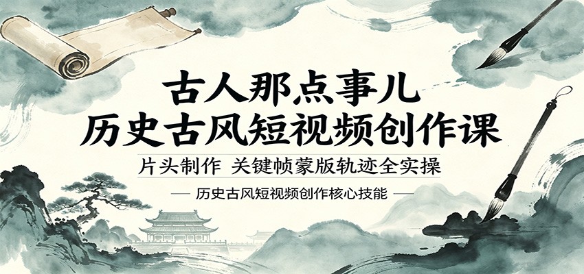 古人那点事儿历史古风短视频创作课，片头制作，关键帧蒙版轨迹全实操-智点网