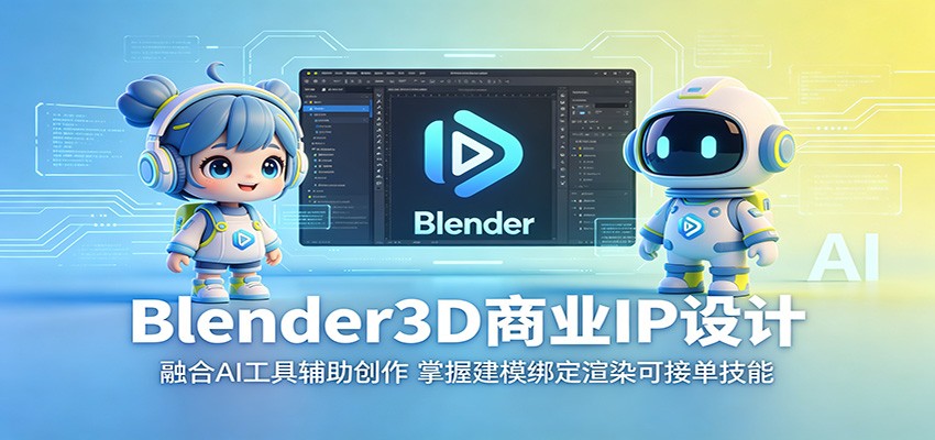 Blender3D商业IP设计：融合AI工具辅助创作，掌握建模绑定渲染可接单技能-智点网