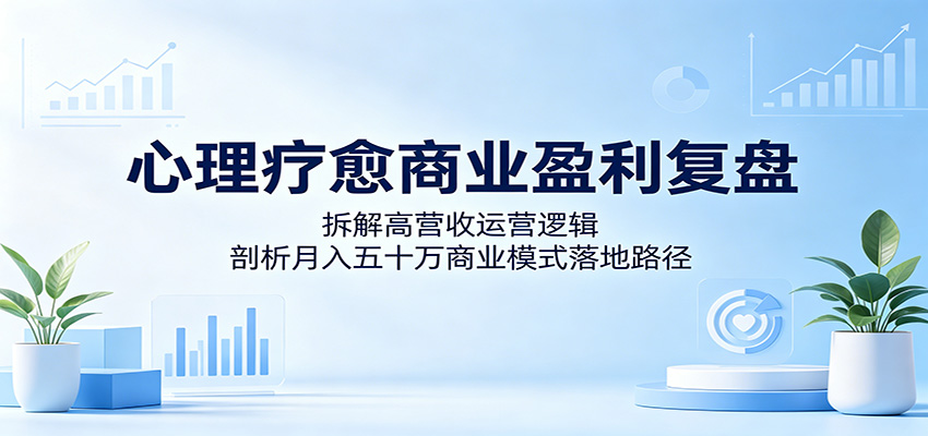 心理疗愈商业盈利复盘：拆解高营收运营逻辑，剖析月入五十万商业模式落地路径-智点网