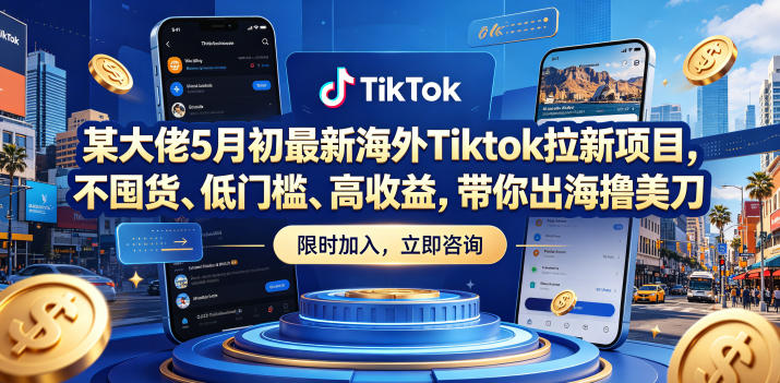 某大佬5月初最新海外Tiktok拉新项目，不囤货、低门槛、高收益，带你出海撸美刀-智点网