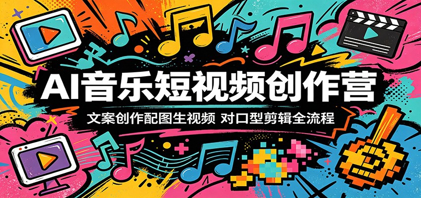 AI音乐短视频创作营：文案创作配图生视频，对口型剪辑全流程-智点网