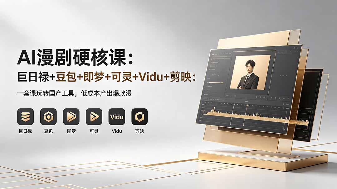 AI漫剧硬核课：巨日禄+豆包+即梦+可灵+Vidu+剪映：一套课玩转国产工具，低成本产出爆款漫剧-智点网