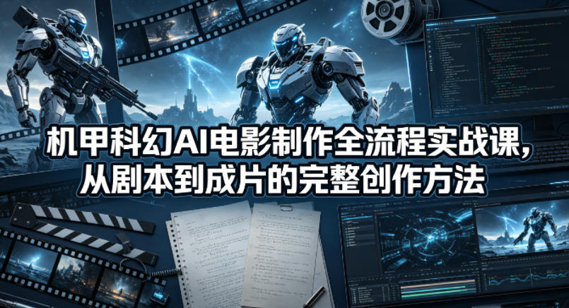 机甲科幻AI电影制作全流程实战课，从剧本到成片的完整创作方法-智点网