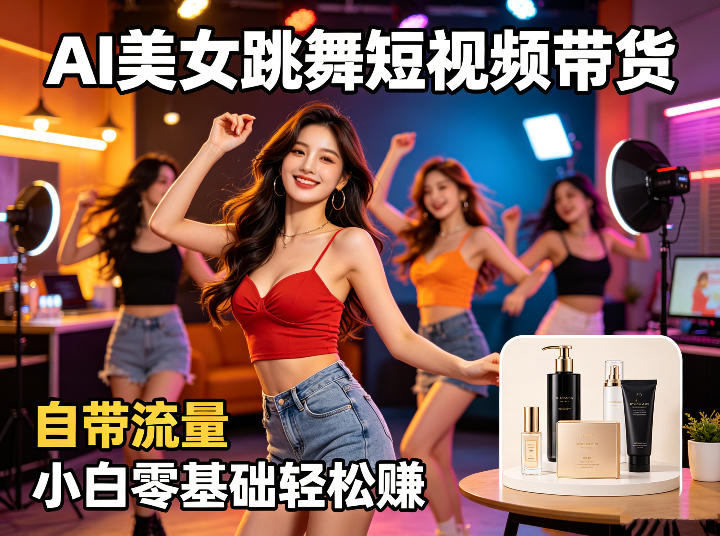 AI美女跳舞短视频带货：自带流量，小白零基础轻松賺，详细拆解-智点网