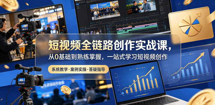 短视频全链路创作实战课，从0基础到熟练掌握，一站式学习短视频创作-智点网