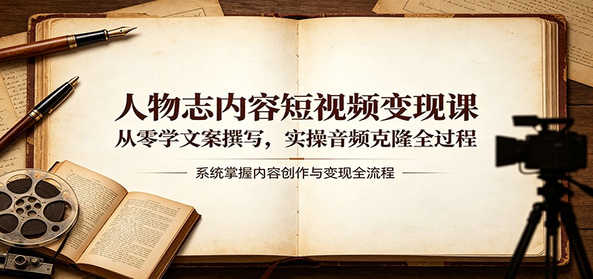 人物志内容短视频变现课：从零学文案撰写，实操音频克隆全过程-智点网