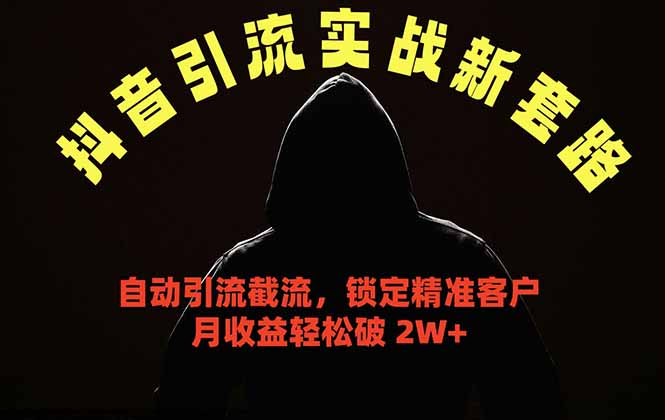 抖音引流实战新套路，挂机自动引流截流精准锁定客户，月收益破 2W+-智点网