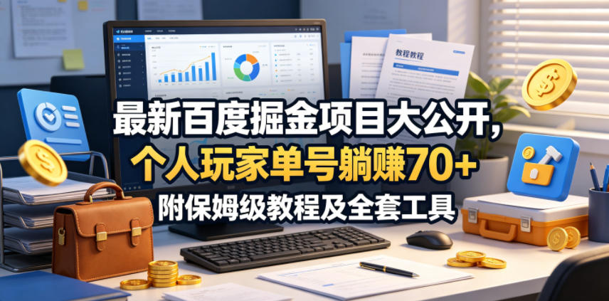 最新百度掘金项目大公开，个人玩家单号躺賺70+，附保姆级教程及全套工具【揭秘】-智点网