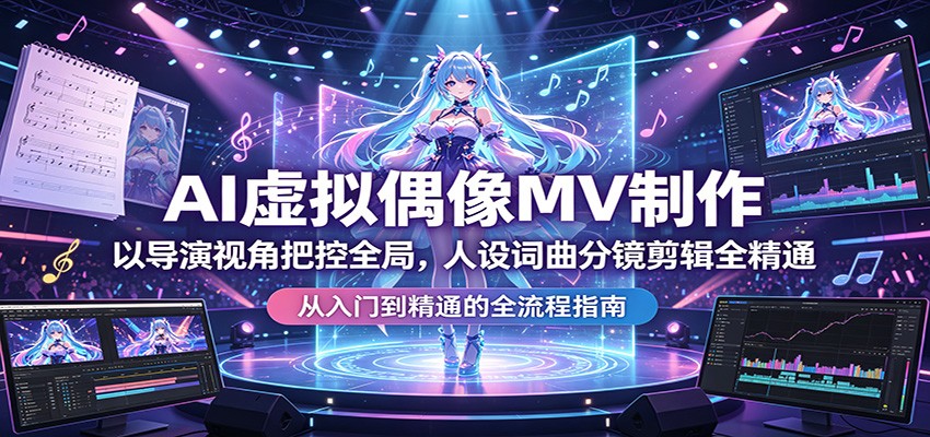 AI虚拟偶像MV制作：以导演视角把控全局，人设词曲分镜剪辑全精通-智点网