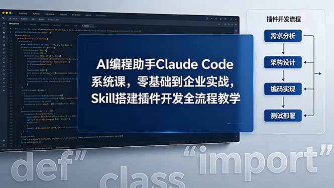 AI 编程助手 Claude Code 系统课，零基础到企业实战，Skill 搭建插件开发全流程教学-智点网