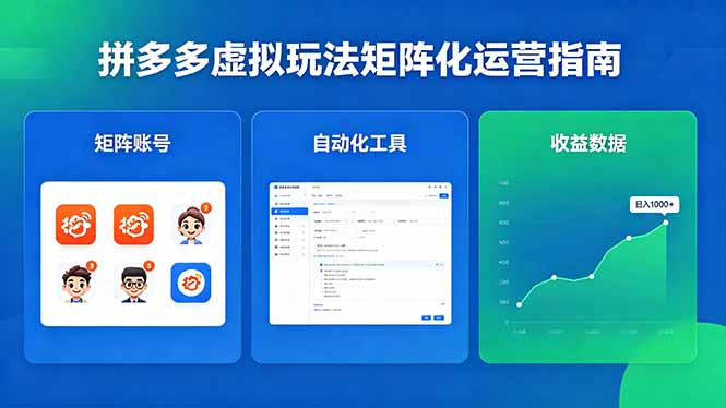 闭眼可复制的拼多多虚拟玩法，矩阵化运营，长期稳定日入 1000+-智点网