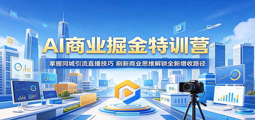 AI商业掘金特训营：掌握同城引流直播技巧，刷新商业思维解锁全新增收路径-智点网