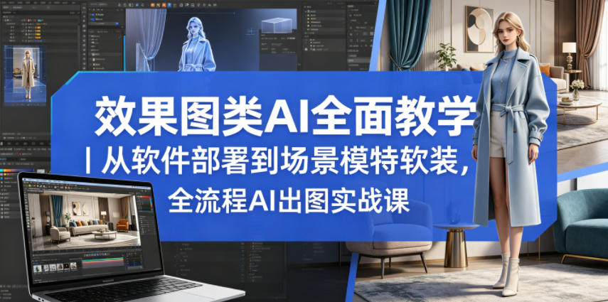 效果图类AI全面教学｜从软件部署到场景模特软装，全流程AI出图实战课-智点网