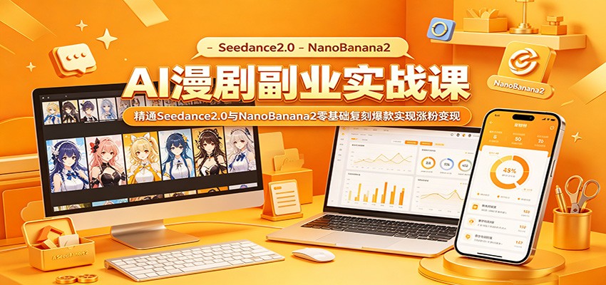 AI漫剧副业实战课：精通Seedance2.0与NanoBanana2零基础复刻爆款实现涨粉变现-智点网