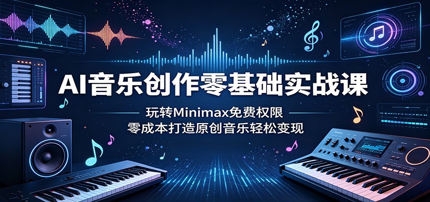 AI音乐创作零基础实战课：玩转Minimax免费权限，零成本打造原创音乐轻松变现-智点网
