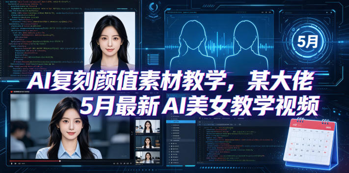 AI复刻颜值素材教学，某大佬5月最新AI美女教学视频，内含4月好物复刻教学-智点网