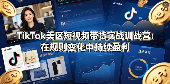 TikTok美区短视频带货实战训战营：在规则变化中持续盈利-智点网