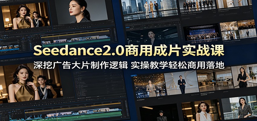 Seedance2.0商用成片实战课：深挖广告大片制作逻辑，实操教学轻松商用落地-智点网