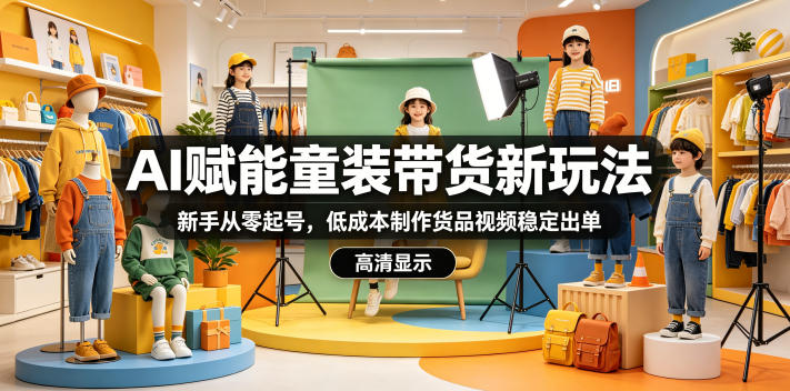 AI赋能童装带货新玩法，新手从零起号，低成本制作货品视频稳定出单-智点网