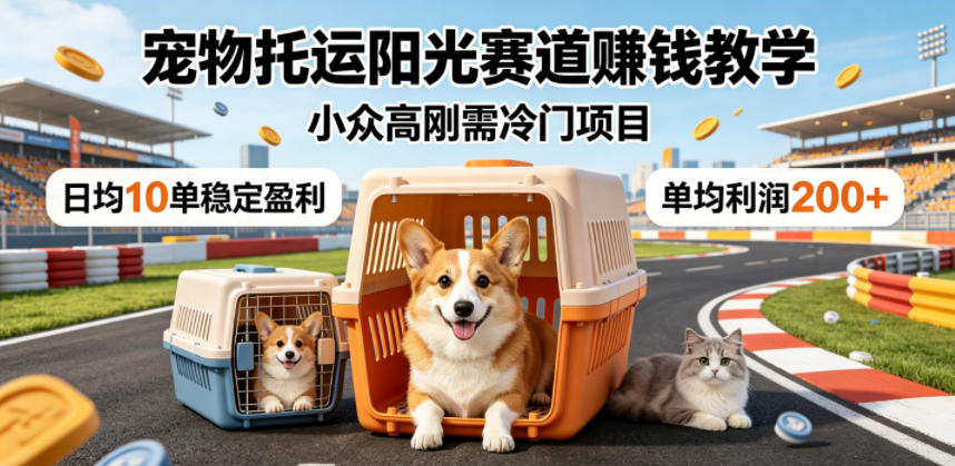 宠物托运阳光赛道賺钱教学，小众高刚需冷门项目，日均10单稳定盈利，单均利润200+-智点网