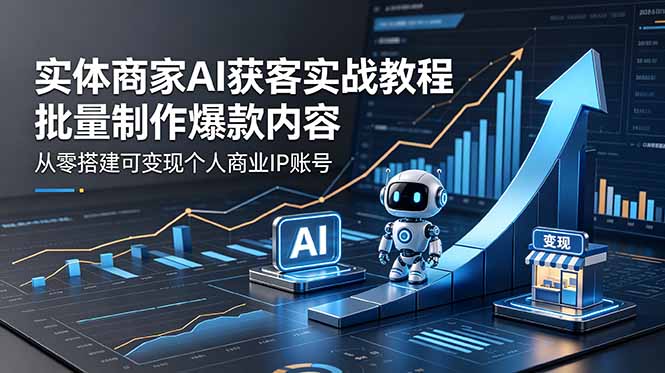 实体商家AI获客实战教程：批量制作爆款内容，从零搭建可变现个人商业IP账号-智点网