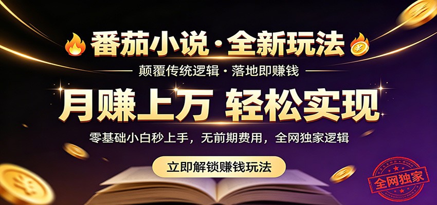 番茄小说5月最新独家玩法，稳定落地实测月入过万！-智点网