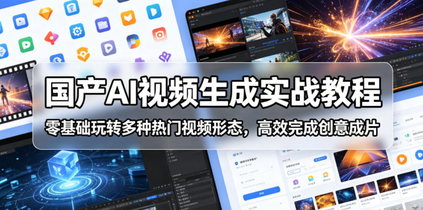 国产AI视频生成实战教程，零基础玩转多种热门视频形态，高效完成创意成片-智点网