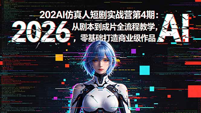 2026AI仿真人短剧实战营第4期：从剧本到成片全流程教学，零基础打造商业级作品-智点网