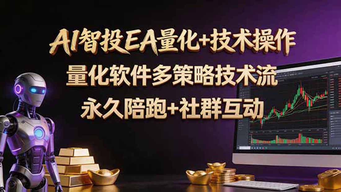 AI智投EA量化操作技术训练营，软件自动操作，简单学习轻松上入手日入30-100U-智点网