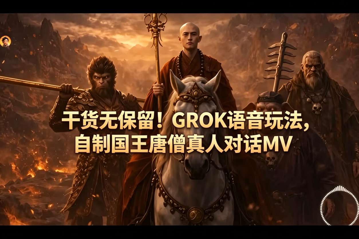 干货无保留！GROK语音玩法，自制国王唐僧真人对话MV-智点网