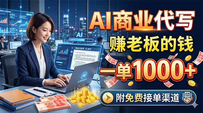 AI商业代写，赚老板的钱，一单1000+，附免费接单渠道-智点网