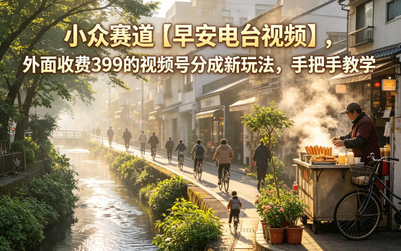 小众赛道【早安电台视频】，外面收费399的视频号分成新玩法，手把手教学-智点网