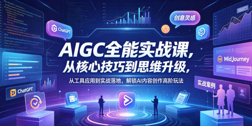 AIGC全能实战课，从核心技巧到思维升级，从工具应用到实战落地，解锁AI内容创作高阶玩法-智点网